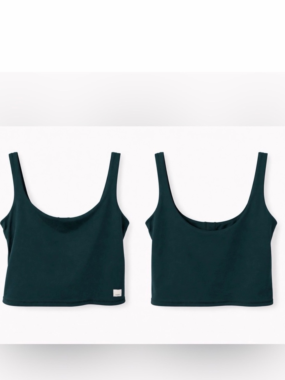 Vuori Black Square-Neck Cropped Tank - Wide Straps - Picture 8 of 8